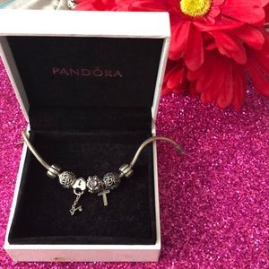Pandora bracelet with charms